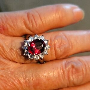 Estate 2 Carat Rubellite  Gemstone Ring with  1 Ct. F  VS  diamonds STUNNING!